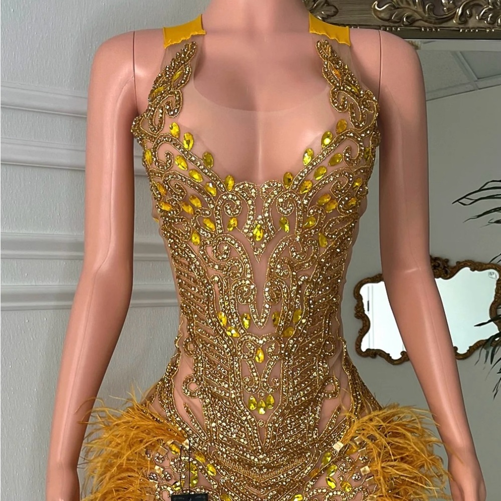 Gold and Yellow Embellished Dress